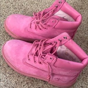 Pink timberland boots